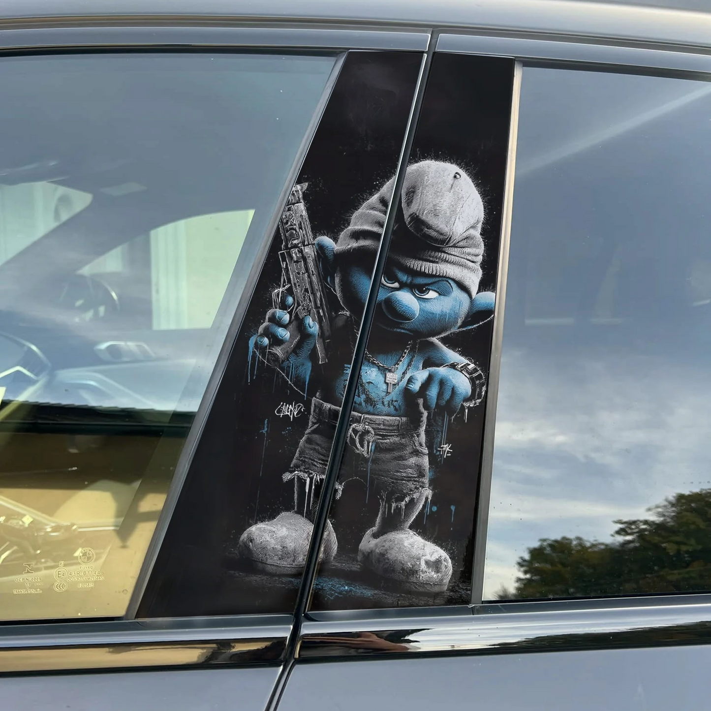 Cartoon Characters Collection- Premium Vinyl B-Pillar Decal, Universal Fit