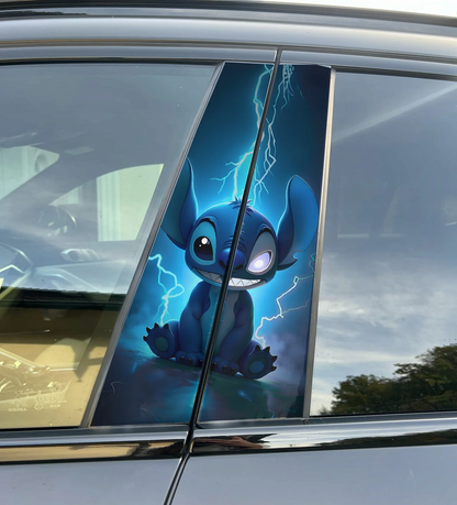 Cartoon Characters Collection- Premium Vinyl B-Pillar Decal, Universal Fit