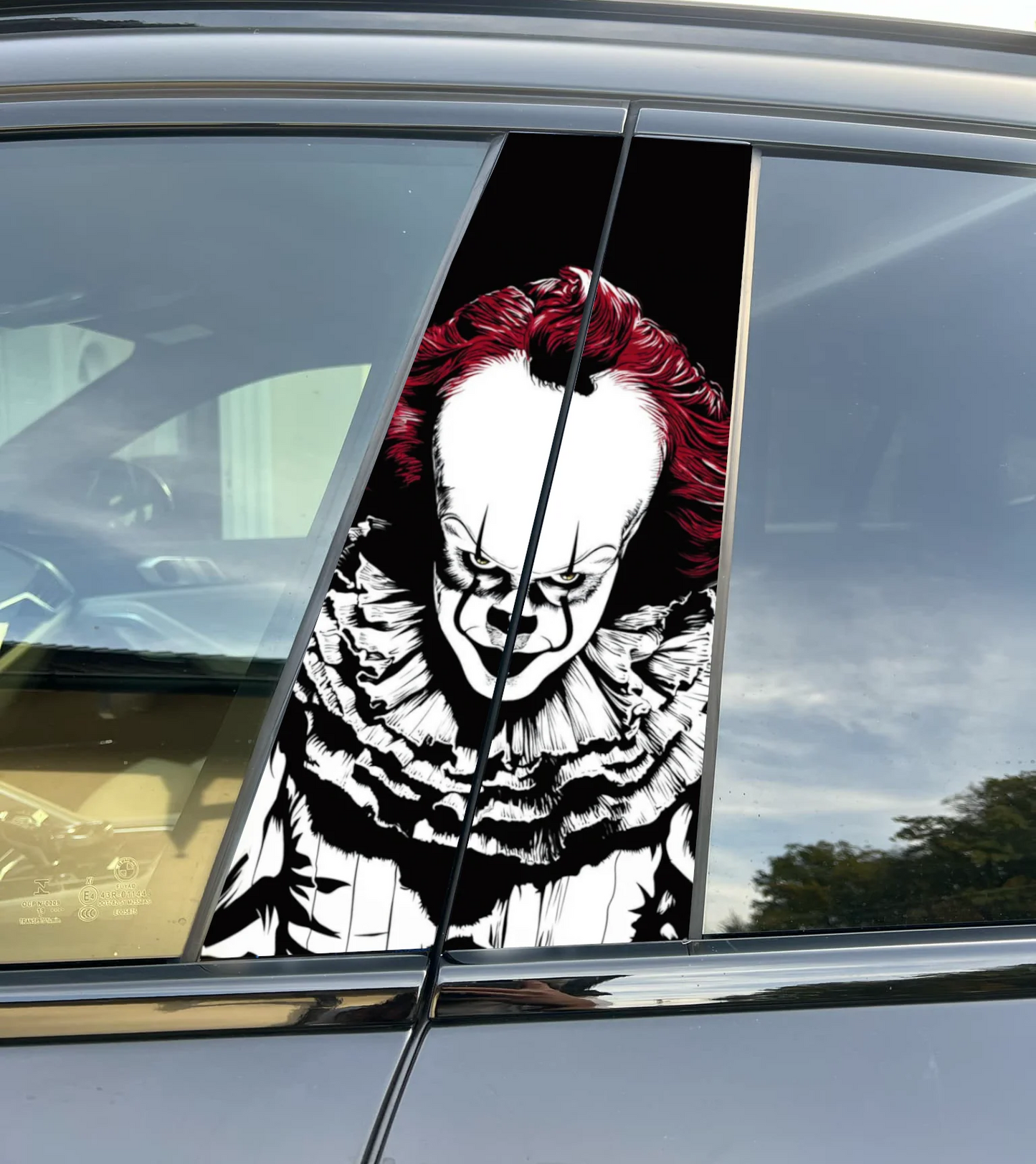 Art the Clown Car Pillar Wrap - Premium Vinyl B-Pillar Decal, Universal Fit