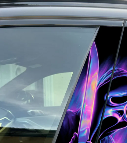 Dark Fantasy Collection Stitch Car Pillar Wrap - Premium Vinyl B-Pillar Decal, Universal Fit