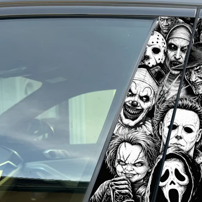 Horror Icons Car Pillar Wrap - Premium Vinyl B-Pillar Decal, Universal Fit