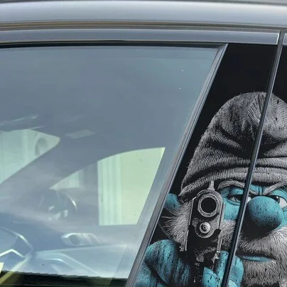 Cartoon Characters Collection- Premium Vinyl B-Pillar Decal, Universal Fit