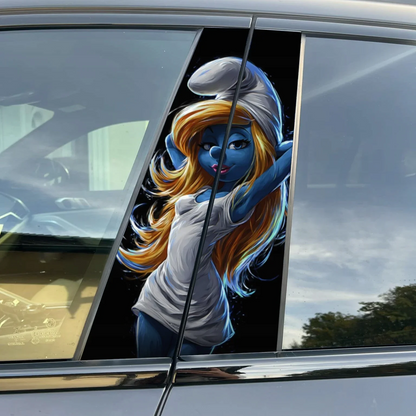 Cartoon Characters Collection- Premium Vinyl B-Pillar Decal, Universal Fit
