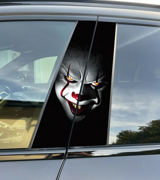 Art the Clown Car Pillar Wrap - Premium Vinyl B-Pillar Decal, Universal Fit