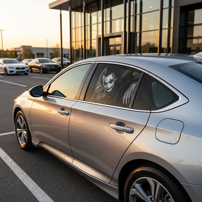 Who’s Sitting Behind You? Art The Clown Terrifier Car Window Decal