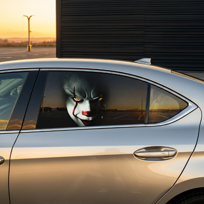 Who’s Sitting Behind You? Art The Clown Terrifier Car Window Decal